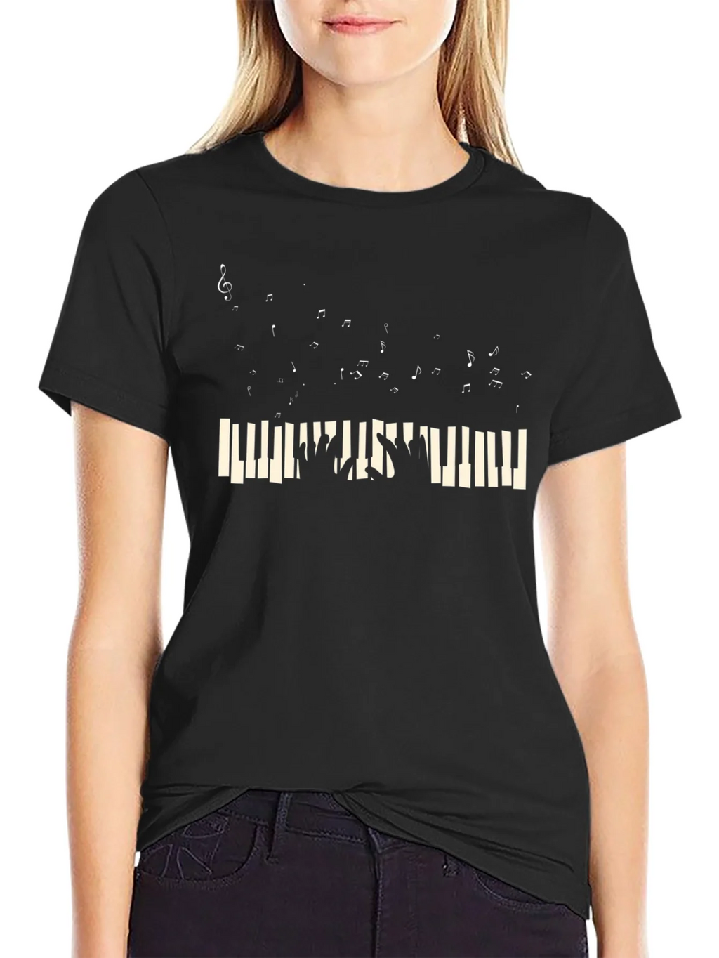 Musical Piano T-Shirt - Black product image 5