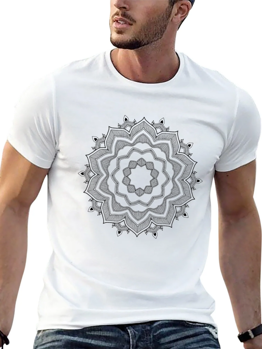 Black Mandala Graphic T-Shirt product image 4