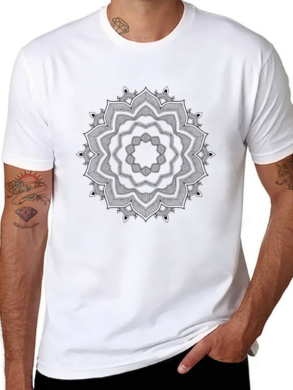Black Mandala Graphic T-Shirt product image 10