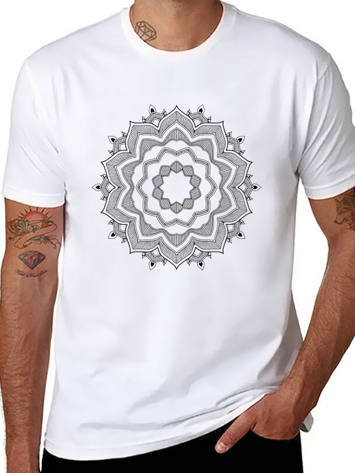 Black Mandala Graphic T-Shirt product image 10