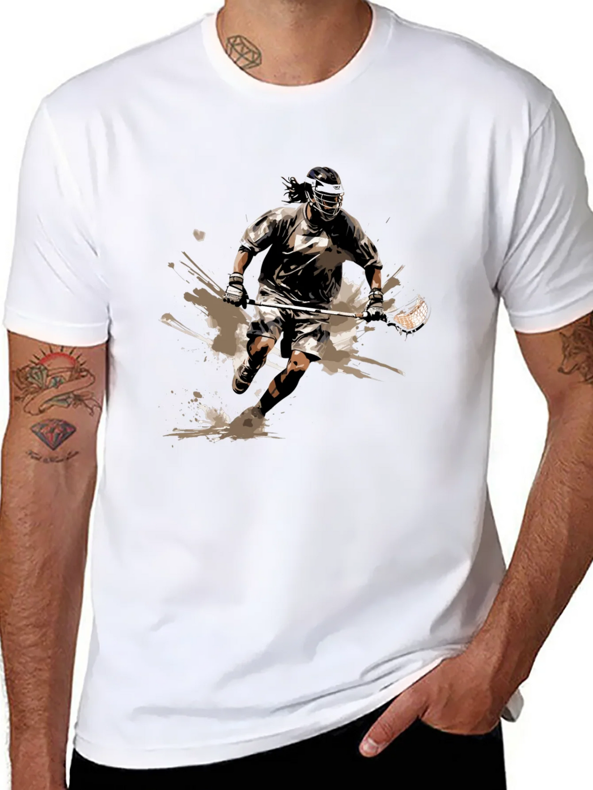 Lacrosse Player Graphic Tee - Black Cotton Comfort product image 10
