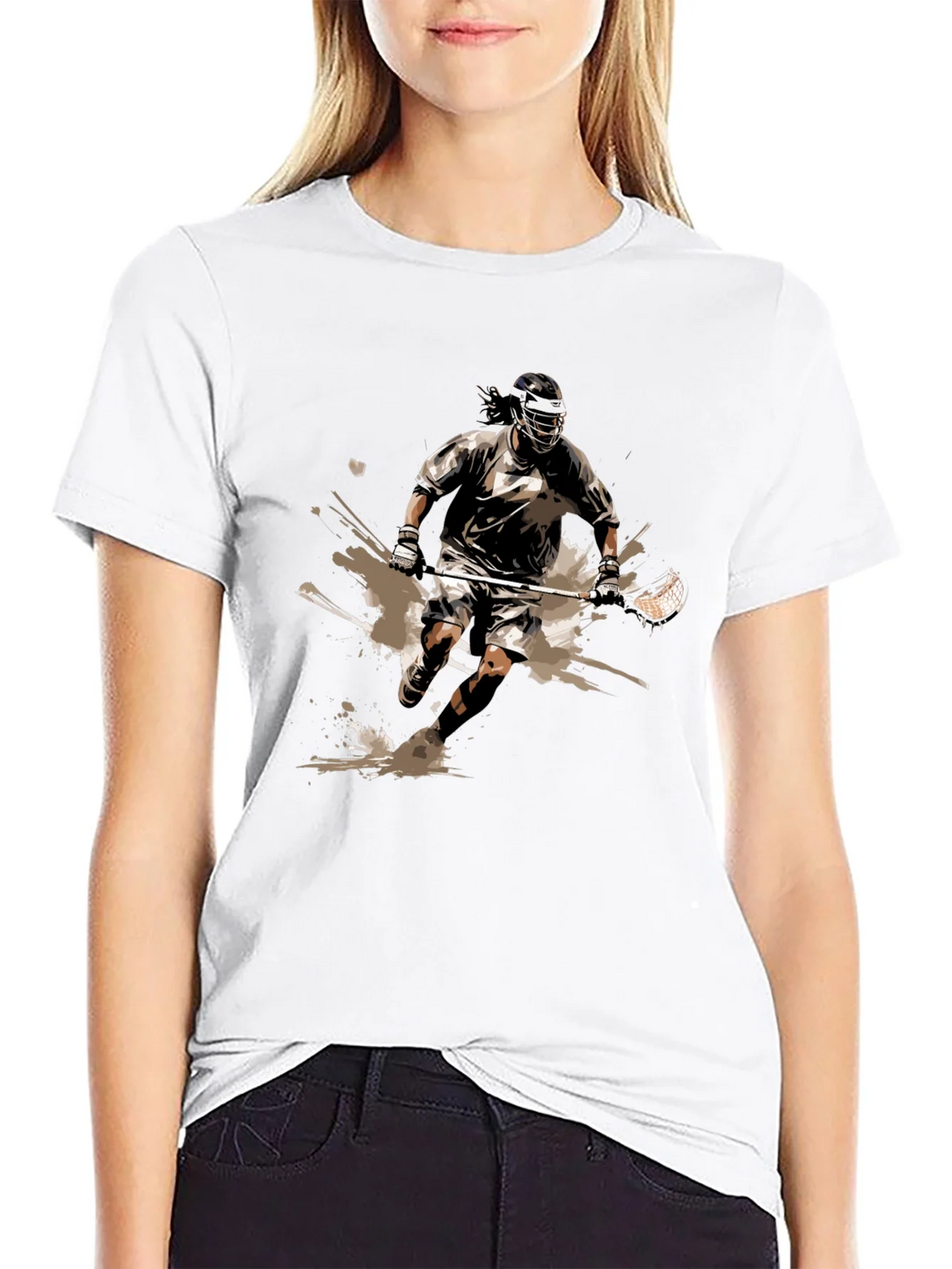 Lacrosse Player Graphic Tee - Black Cotton Comfort product image 11