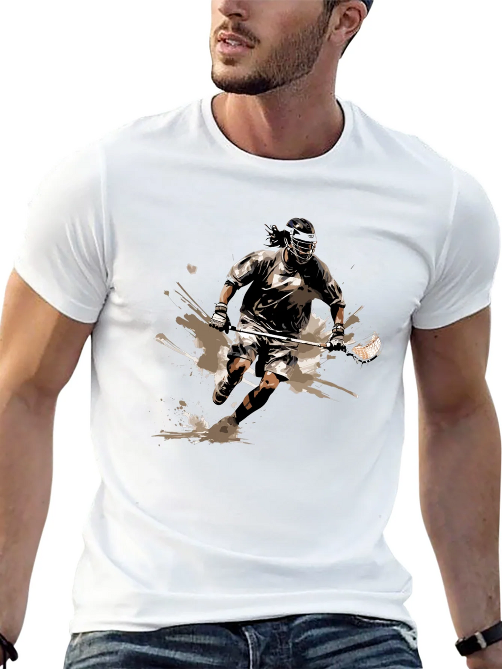 Lacrosse Player Graphic Tee - Black Cotton Comfort product image 4