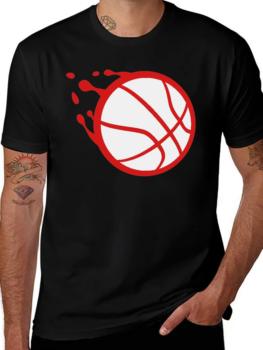 Basketball Splash Graphic Tee - Black product image 1