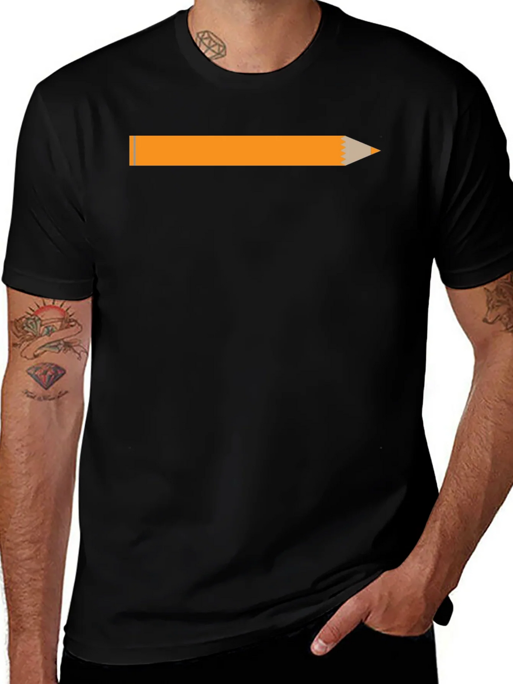 Pencil Graphic Black T-Shirt - Creative Style product image 1