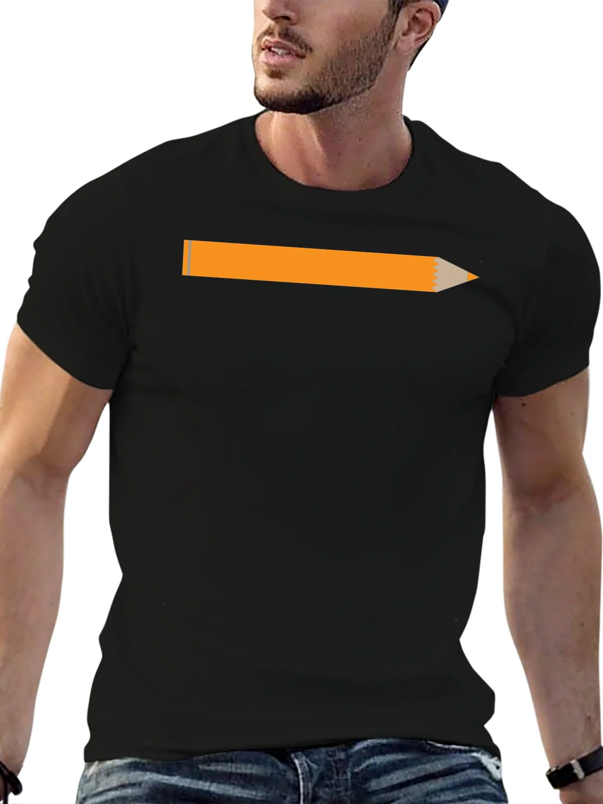 Pencil Graphic Black T-Shirt - Creative Style product image 9