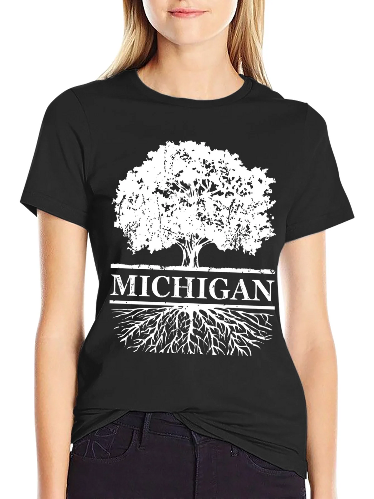 Michigan Tree Roots T-Shirt - Black product image 5