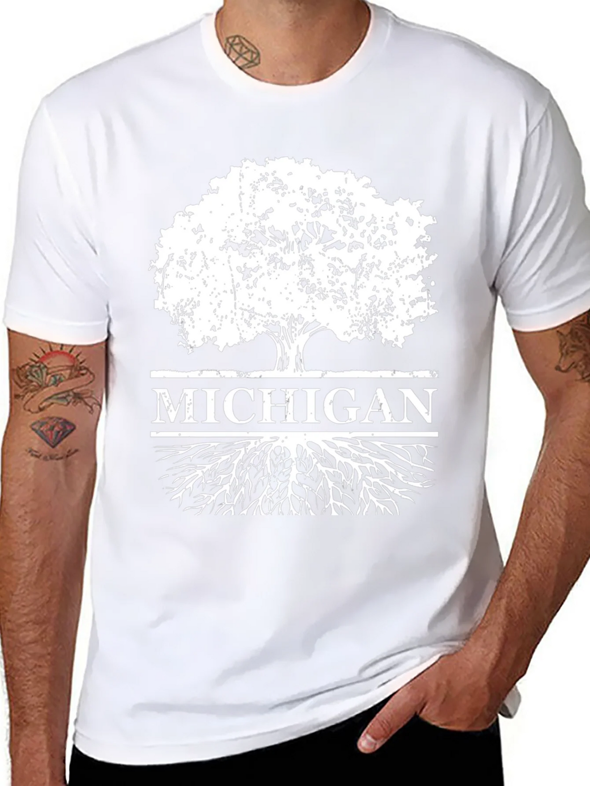 Michigan Tree Roots T-Shirt - Black product image 10