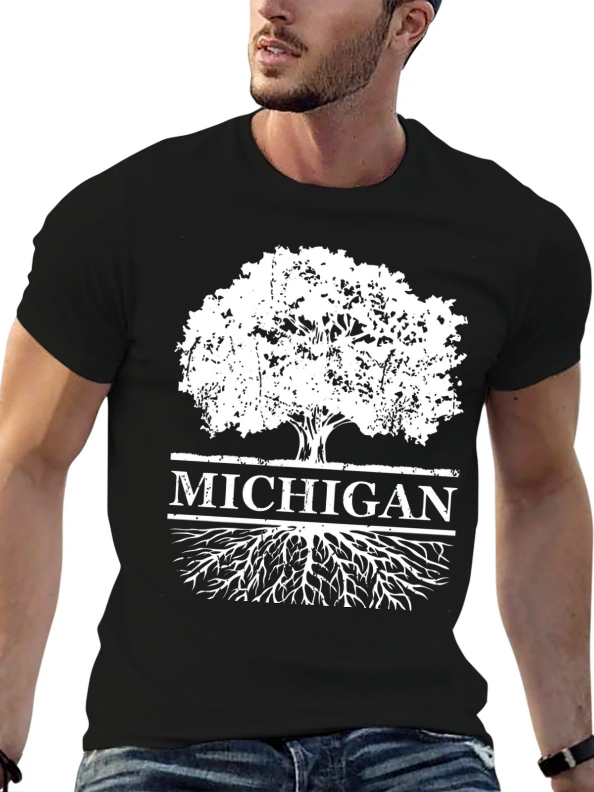 Michigan Tree Roots T-Shirt - Black product image 9