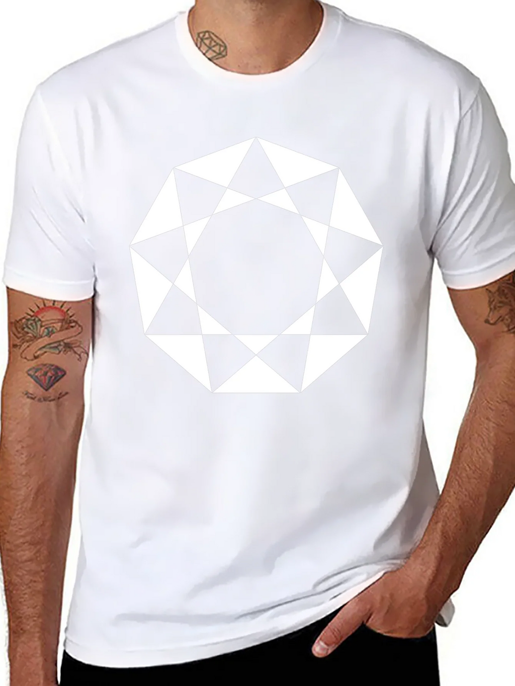 Geometric Octagon Graphic Tee - Modern Black Shirt product image 7