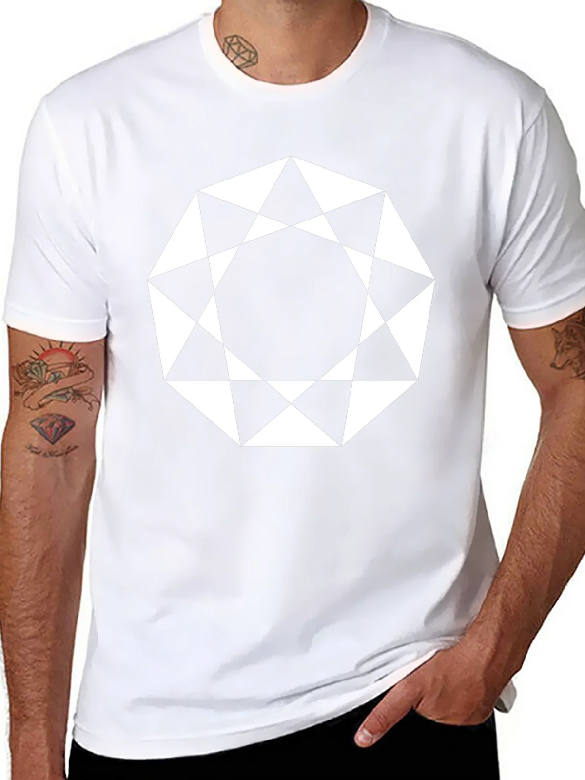 Geometric Octagon Graphic Tee - Modern Black Shirt product image 7