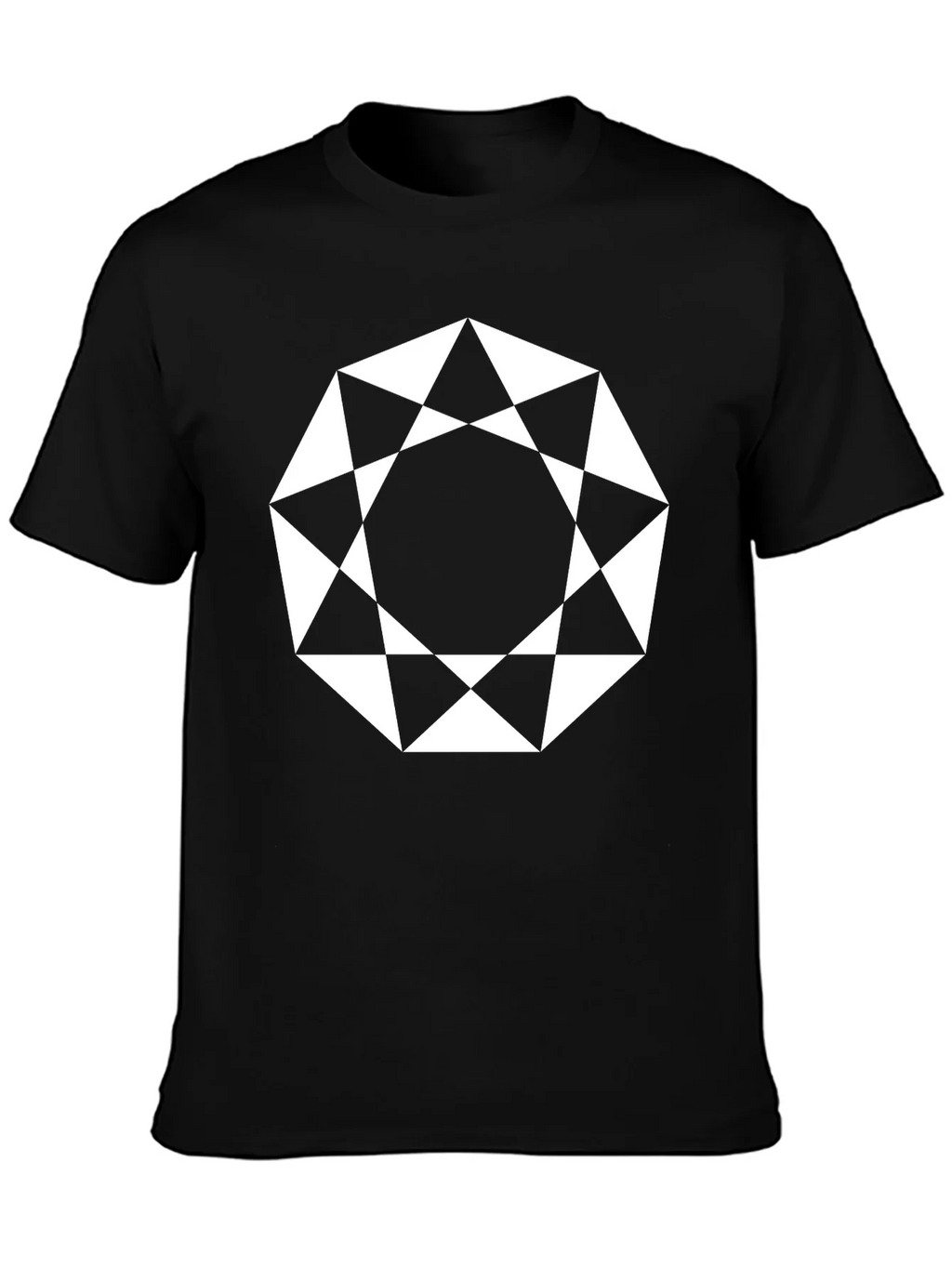 Geometric Octagon Graphic Tee - Modern Black Shirt product image 3