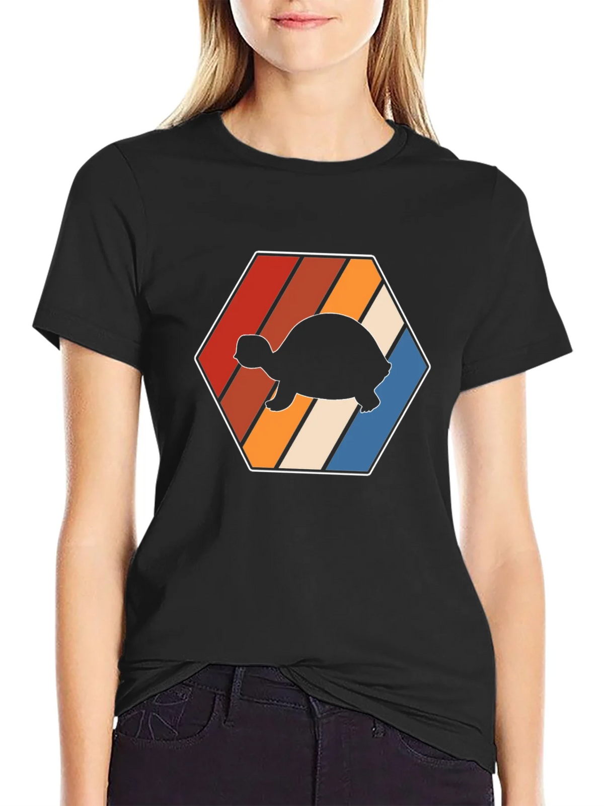 Retro Turtle Hexagon T-Shirt product image 4