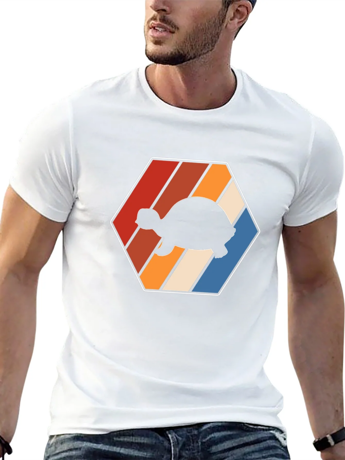 Retro Turtle Hexagon T-Shirt product image 3