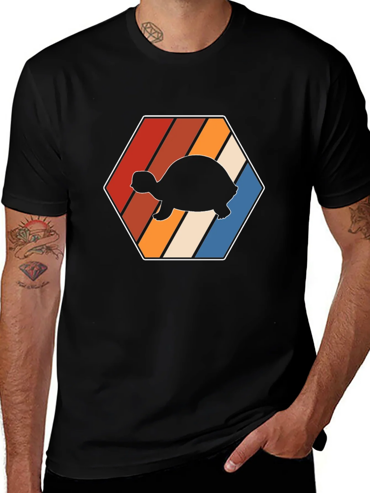 Retro Turtle Hexagon T-Shirt product image 1