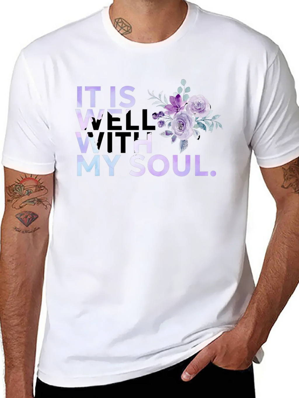 It Is Well With My Soul Floral T-Shirt product image 10