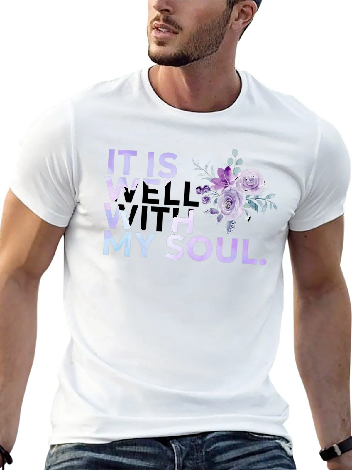 It Is Well With My Soul Floral T-Shirt product image 4