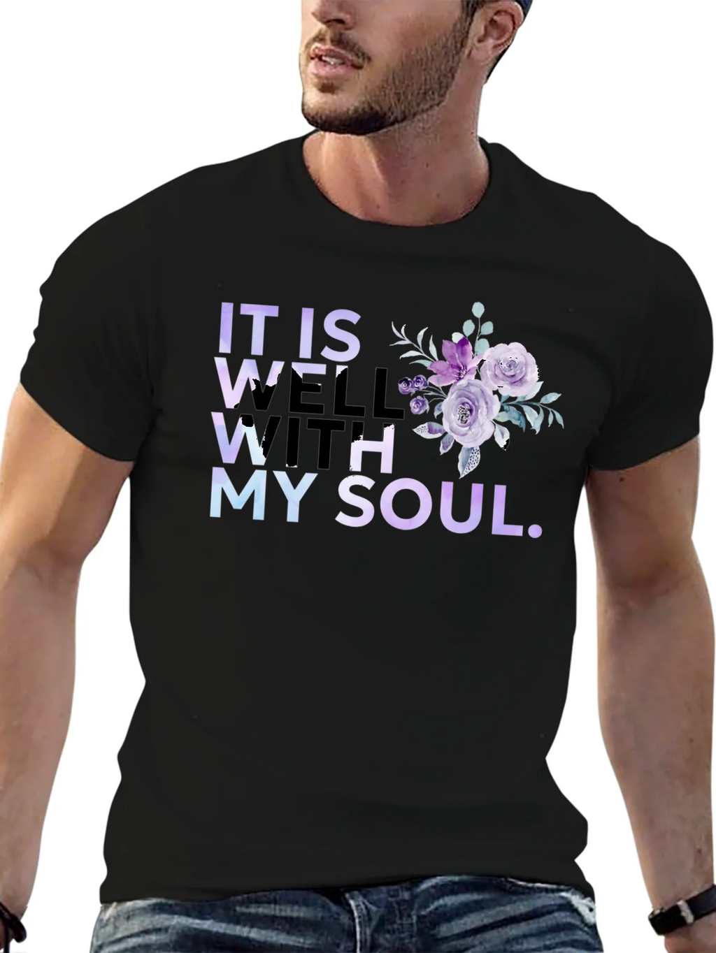 It Is Well With My Soul Floral T-Shirt product image 9