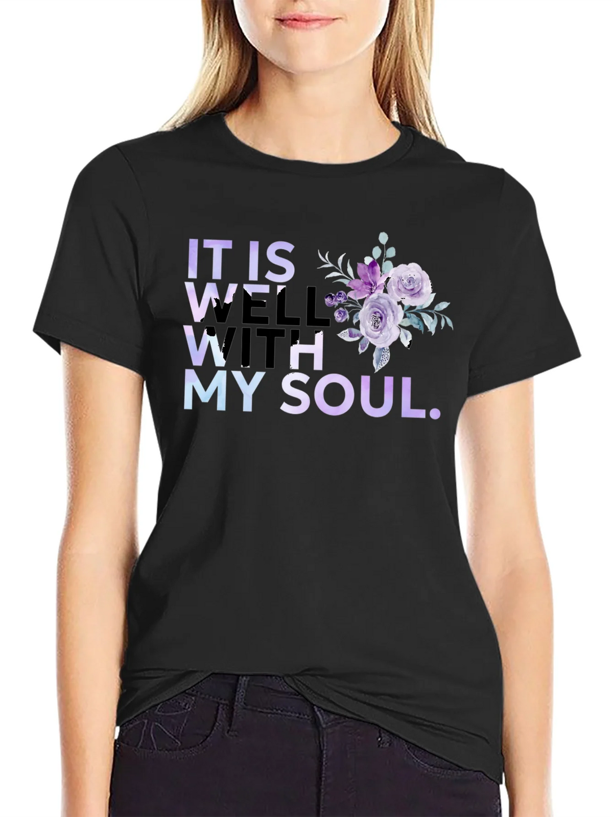 It Is Well With My Soul Floral T-Shirt product image 5