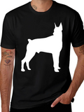 Doberman Silhouette Graphic Tee - Black Cotton Blend product image 1