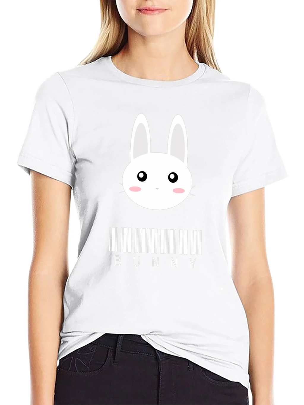 Bunny Barcode Graphic T-Shirt - Black Stylish Unique Design product image 6