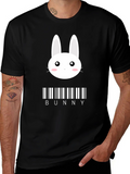 Bunny Barcode Graphic T-Shirt - Black Stylish Unique Design product image 1