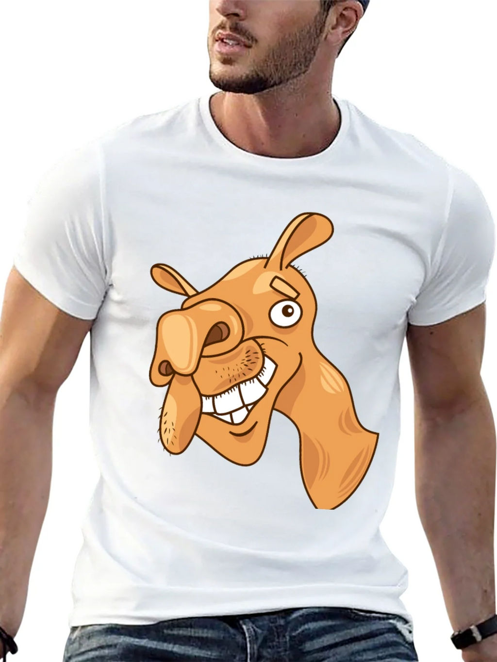 Funny Camel Cartoon Graphic Black T-Shirt product image 4