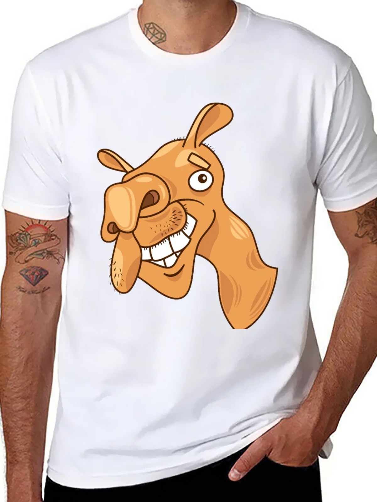 Funny Camel Cartoon Graphic Black T-Shirt product image 10