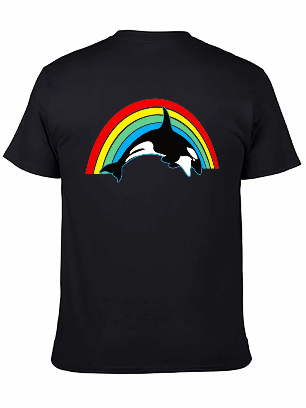 Orca Rainbow Graphic Tee - Black Cotton T-Shirt product image 7