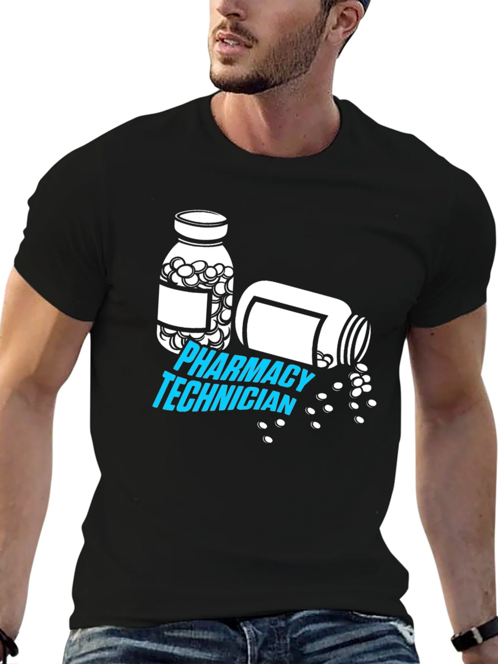 Pharmacy Technician T-Shirt - Pill Bottle Graphic product image 9