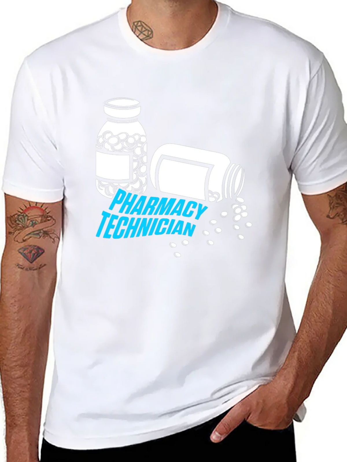 Pharmacy Technician T-Shirt - Pill Bottle Graphic product image 10
