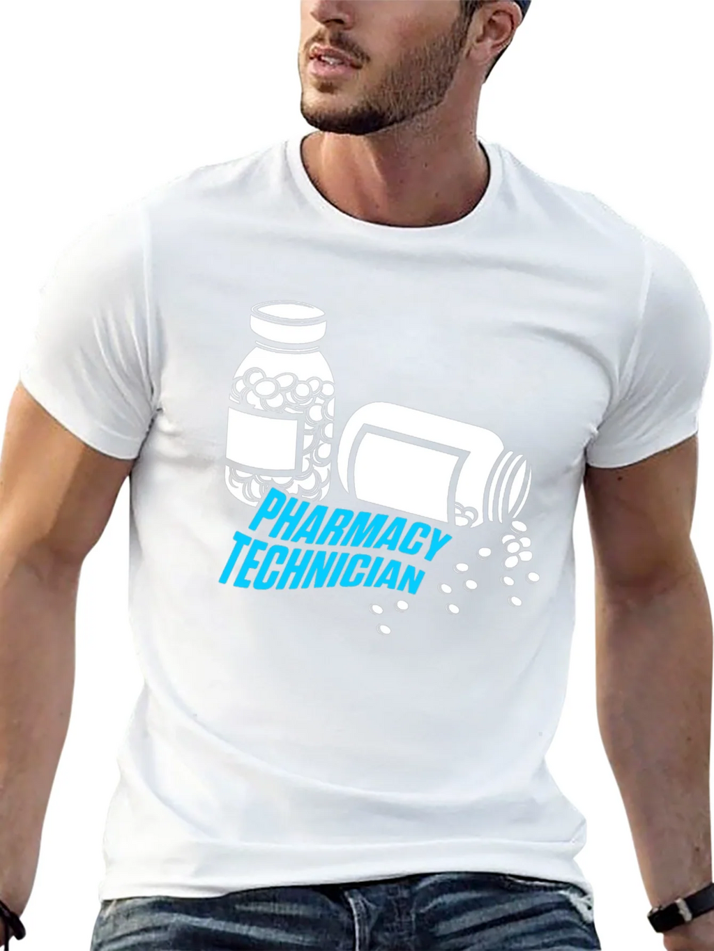 Pharmacy Technician T-Shirt - Pill Bottle Graphic product image 4