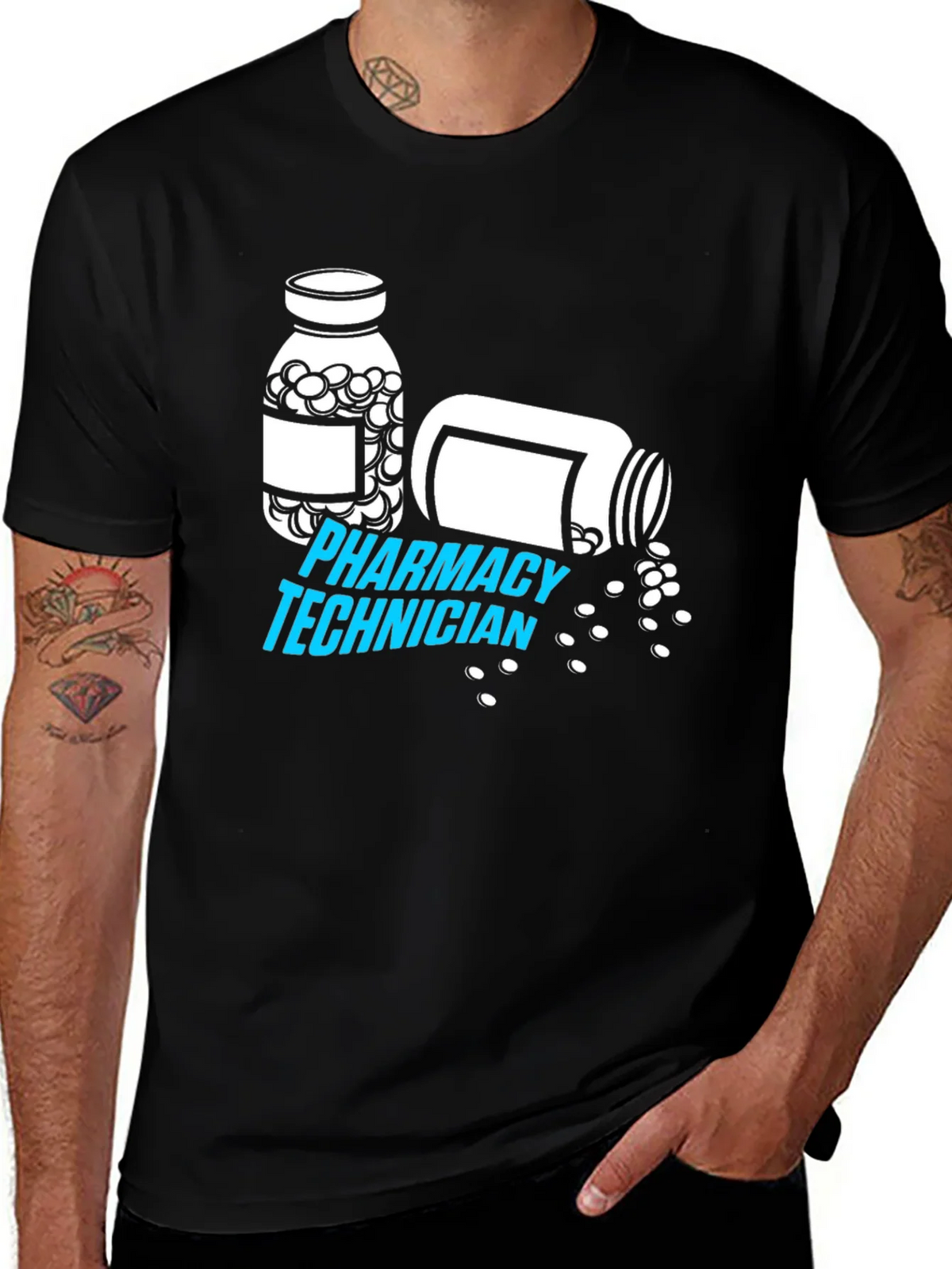 Pharmacy Technician T-Shirt - Pill Bottle Graphic product image 1
