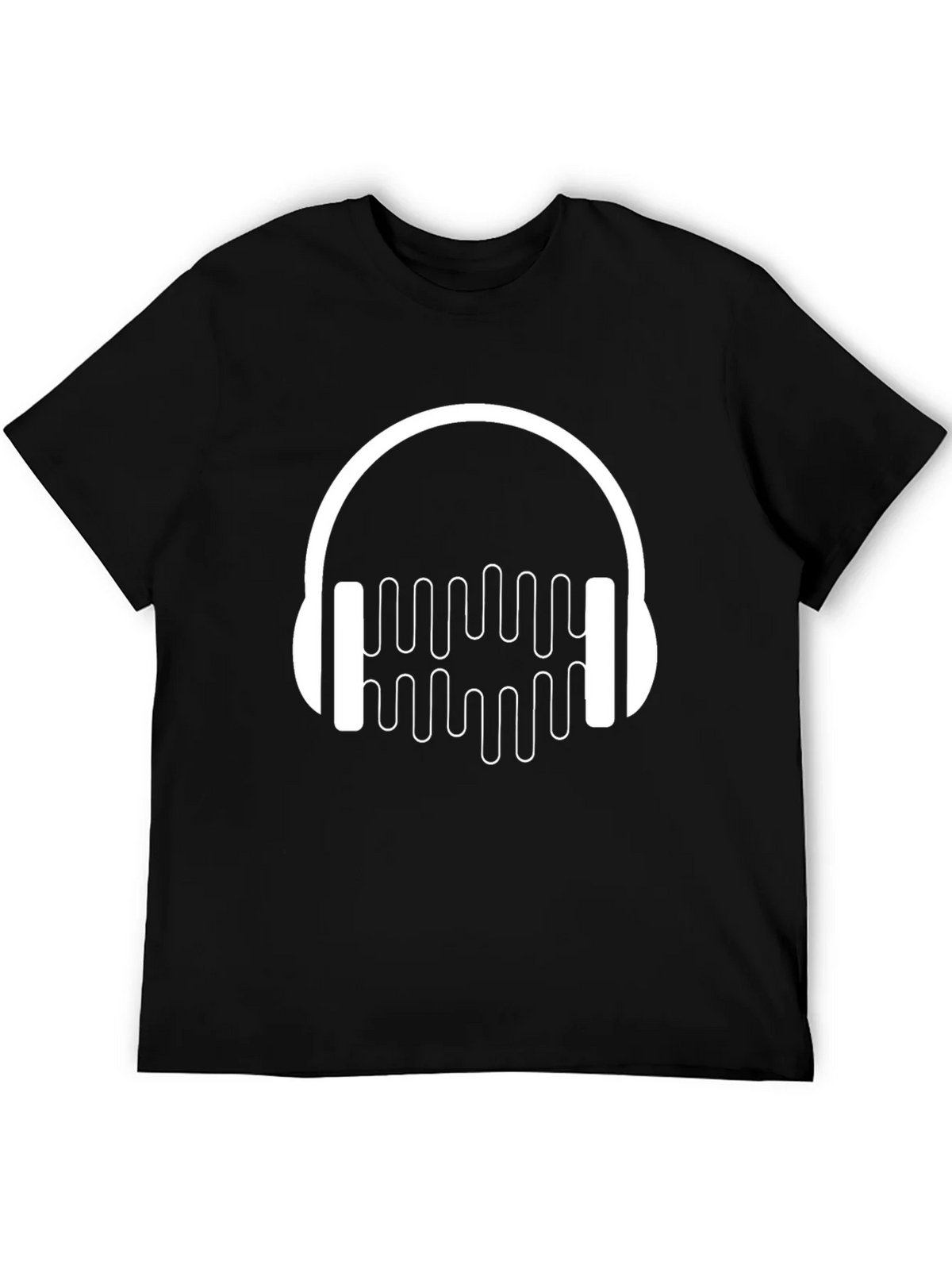 Headphone Music Graphic Black T-Shirt product image 8
