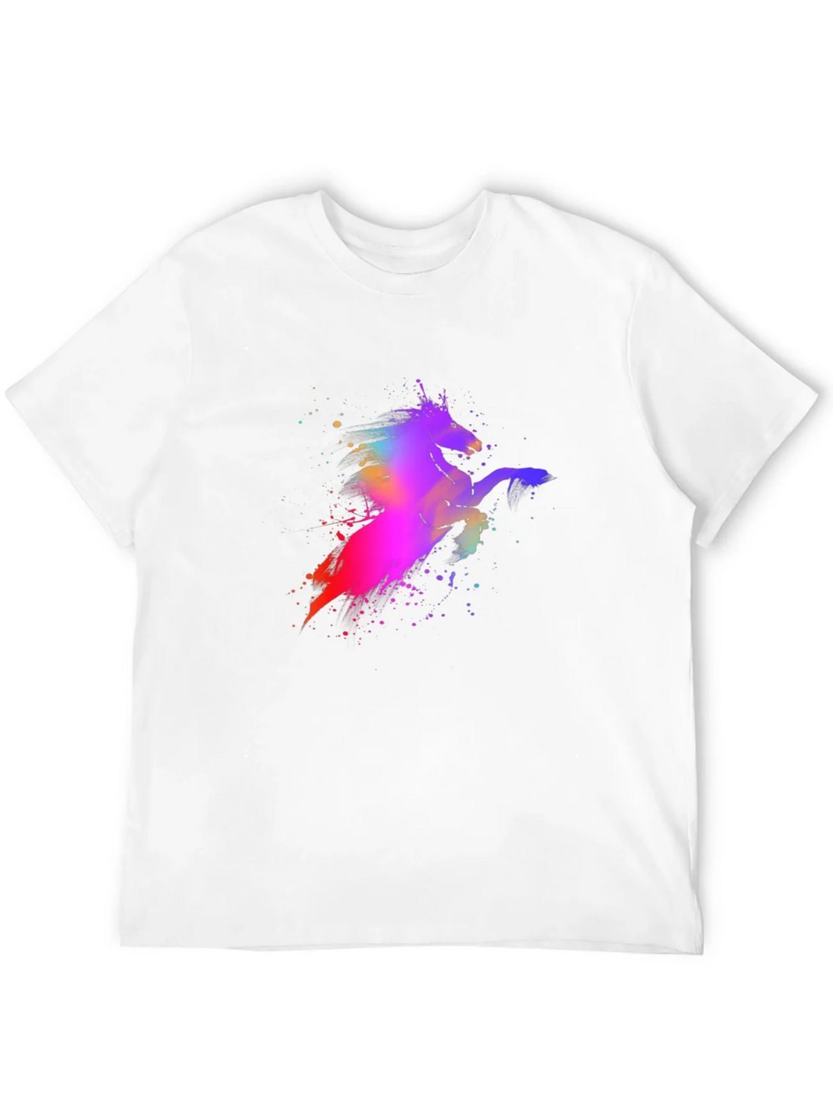 Colorful Unicorn Graphic Black T-Shirt product image 3