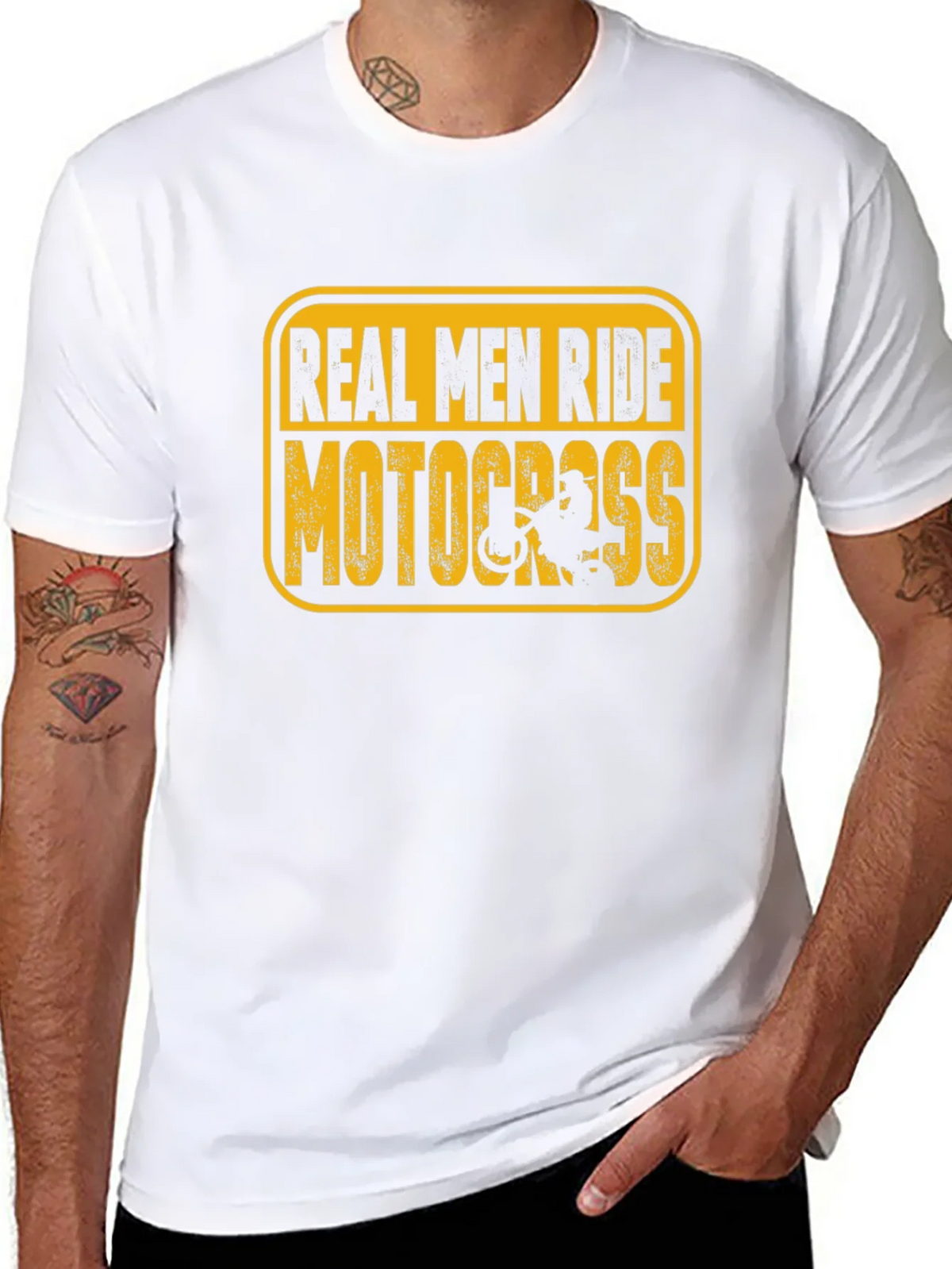 Real Men Ride Motocross Black T-Shirt product image 10
