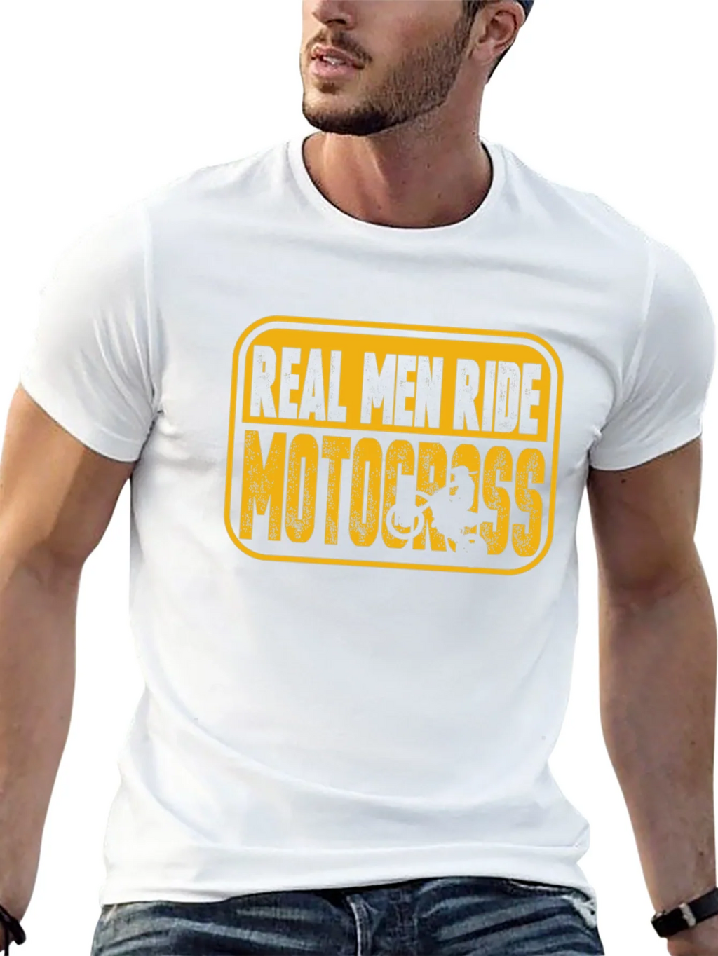 Real Men Ride Motocross Black T-Shirt product image 4