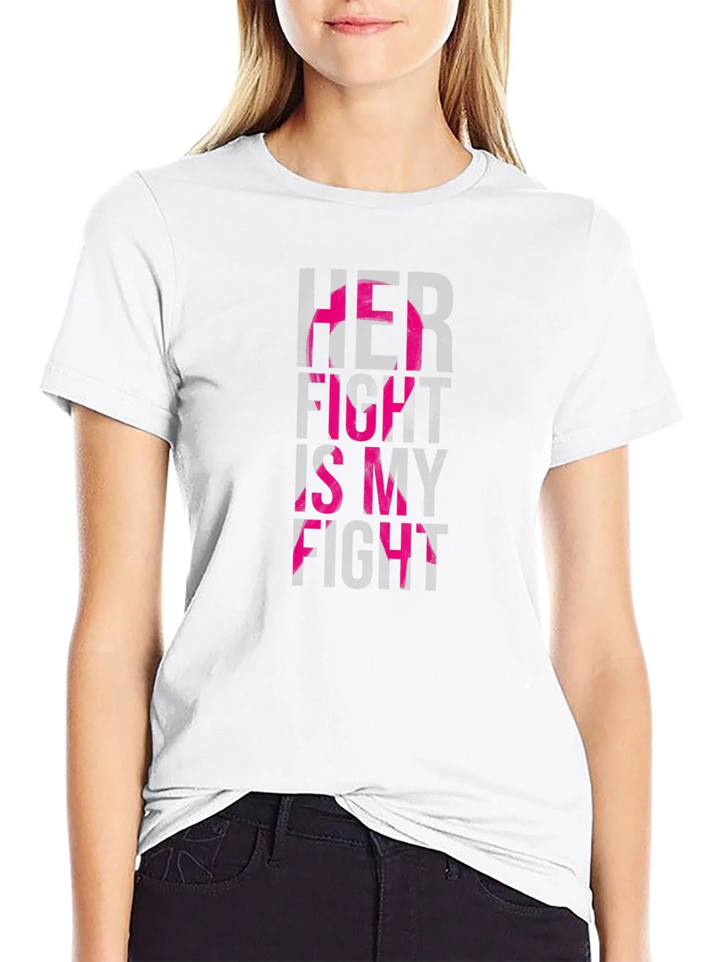 Her Fight is My Breast Cancer Awareness T-Shirt product image 8