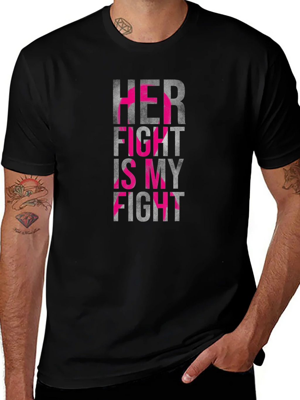 Her Fight is My Breast Cancer Awareness T-Shirt product image 1