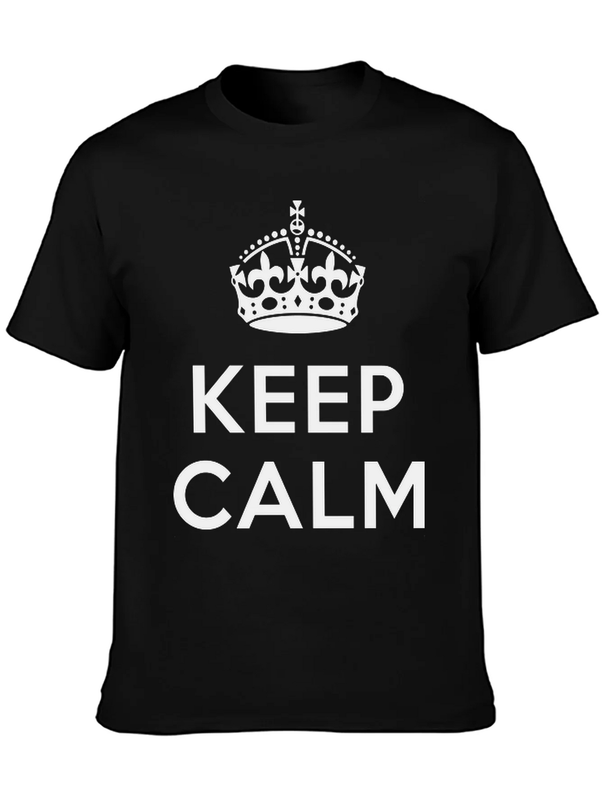 Keep Calm Crown Graphic Black T-Shirt product image 2