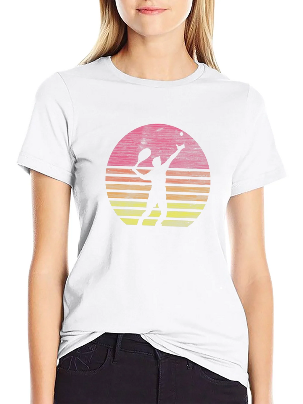 Tennis Player Sunset Graphic T-Shirt - Casual Comfort product image 11