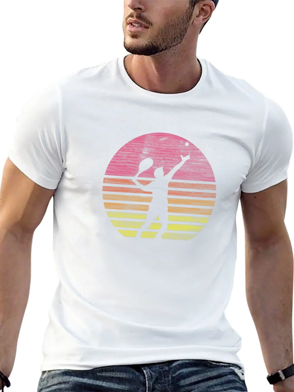 Tennis Player Sunset Graphic T-Shirt - Casual Comfort product image 4