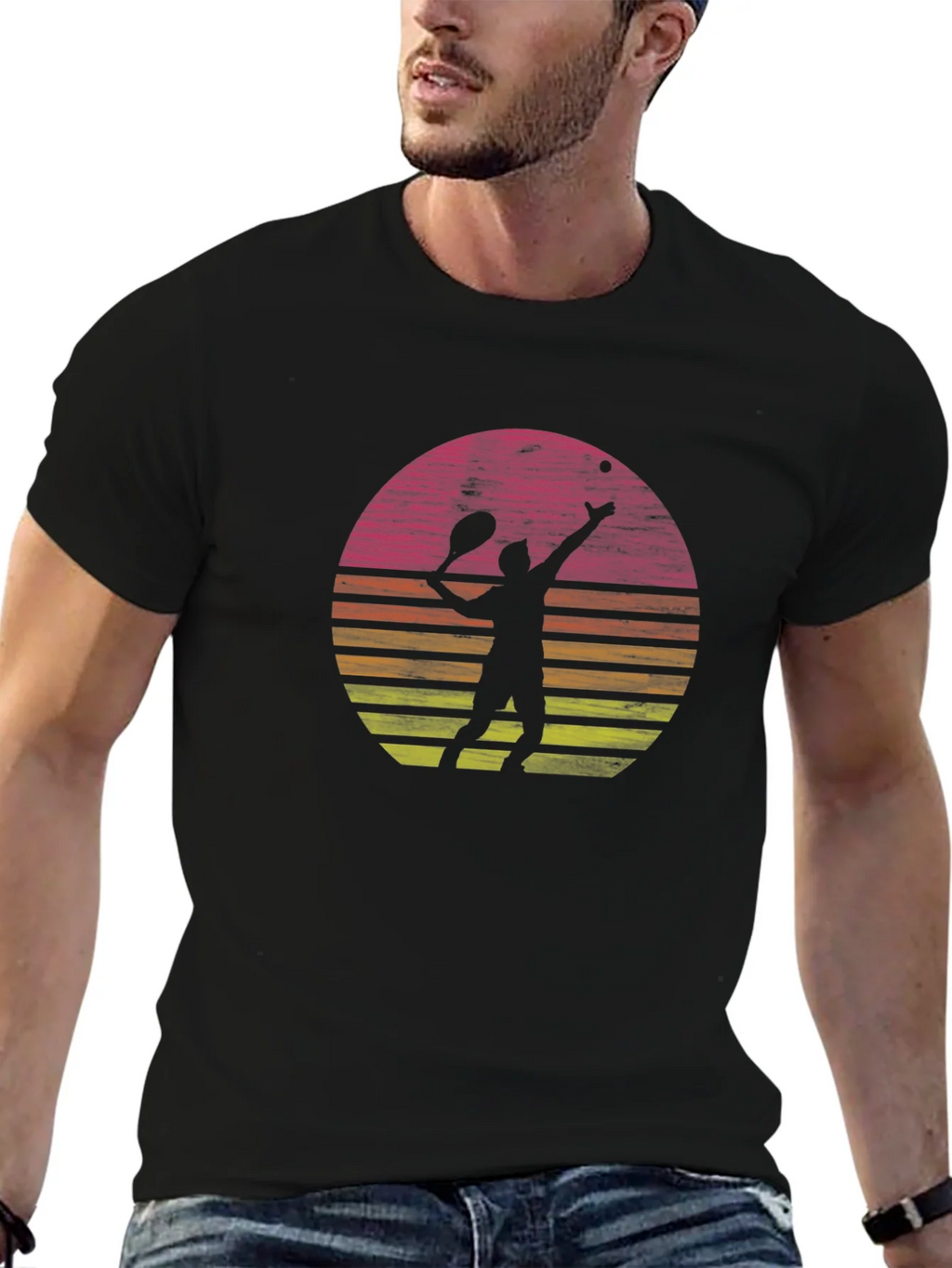 Tennis Player Sunset Graphic T-Shirt - Casual Comfort product image 9