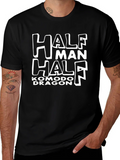 Half Man Komodo Dragon Black T-Shirt product image 1