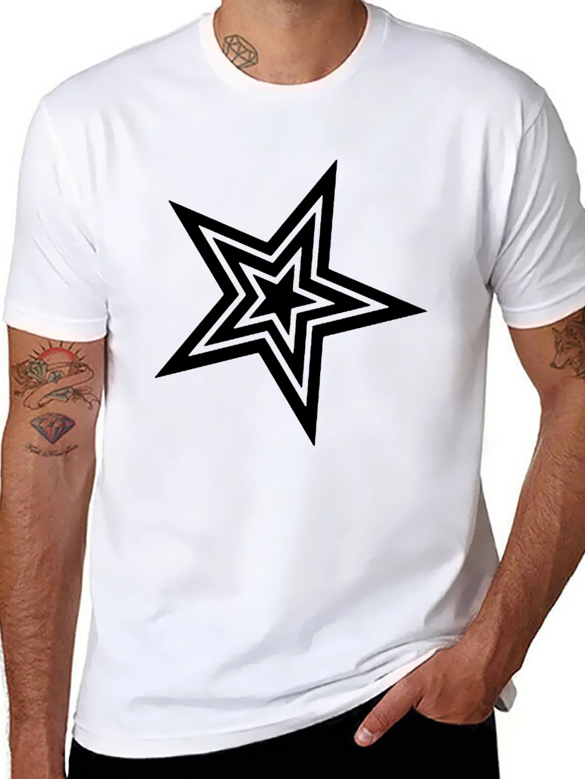 Black Star Graphic Tee - Mens Casual Shirt product image 10