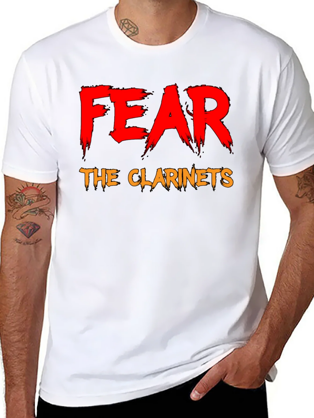 Fear The Clarinets Black T-Shirt Funny Band Tee product image 10