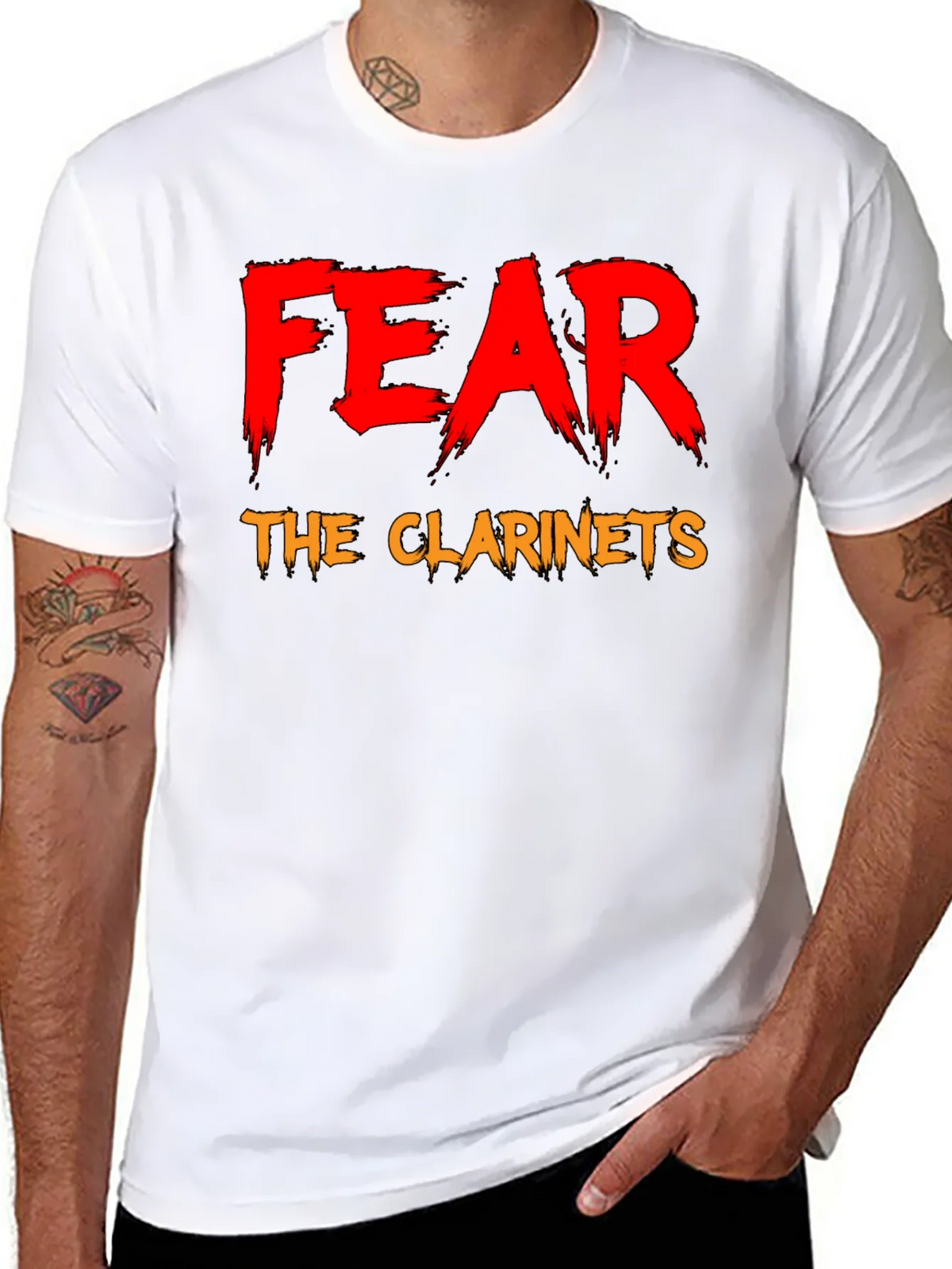 Fear The Clarinets Black T-Shirt Funny Band Tee product image 10