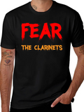 Fear The Clarinets Black T-Shirt Funny Band Tee product image 1