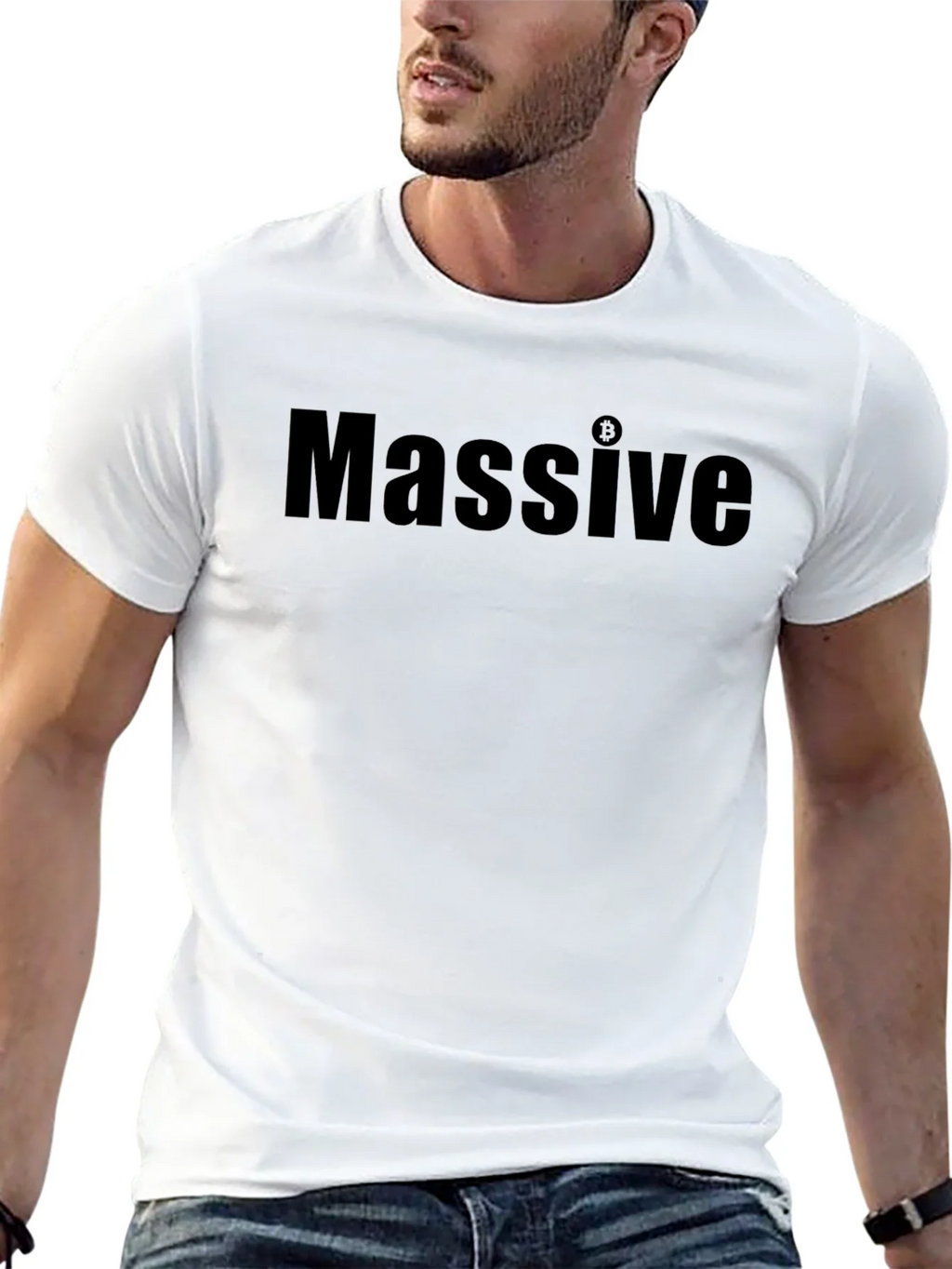 Massive Bitcoin Graphic Tee - Black Casual T-Shirt product image 4
