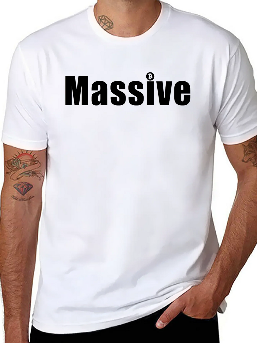 Massive Bitcoin Graphic Tee - Black Casual T-Shirt product image 10